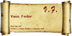Vass Fedor névjegykártya